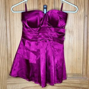 Wet Seal Silky Maroon/Purple Tube Top (XS)